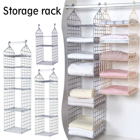 Closetmax™ Foldable Hanging Organizer – Multi-Tier Space Saver for Pajamas, Coats, Sweaters & More