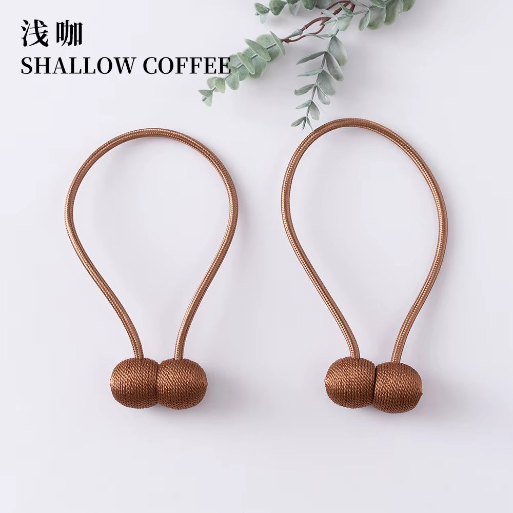 Elegant Magnetic Curtain Tiebacks – 2-Pack Decorative Polyester Buckle Clips for Effortless Style and Hold