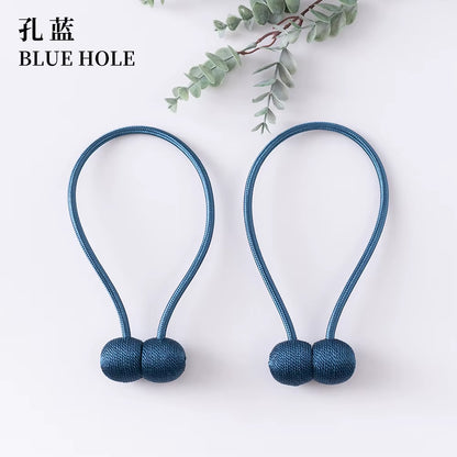 Elegant Magnetic Curtain Tiebacks – 2-Pack Decorative Polyester Buckle Clips for Effortless Style and Hold